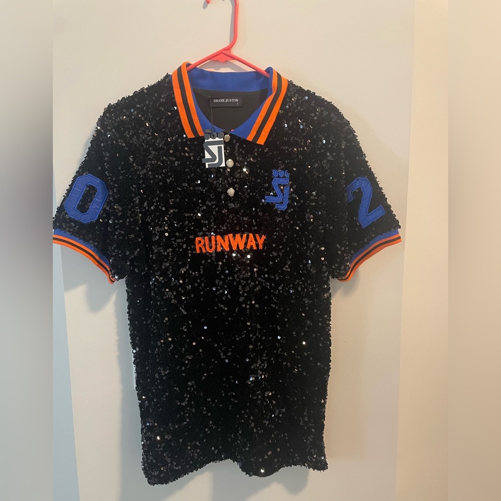 NWT Shane justin Black Sequin Kids Polo dress